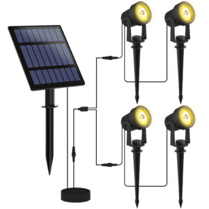 FOCO SOLAR SET DE  ILUMINACION 4 FOCOS  PANEL SOLAR