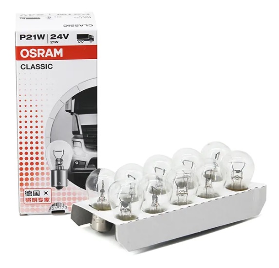 AMPOLLETA HALOGENA 1 CTO P21W 24V OSRAM  GERMANY 7511 (10 UNIDADES)