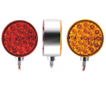 FOCO LED DOBLE CARA  REDONDO 12-24V 42LED ROJOAMBAR