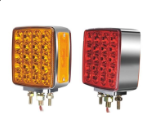 FOCO LED DOBLE CARA  CUADRADO 12-24V 44LED ROJOAMBAR