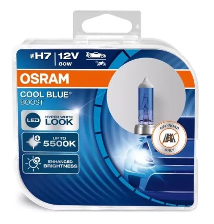 Kit Ampolletas Osram H7 Cool Blue Boost 5500k 55w