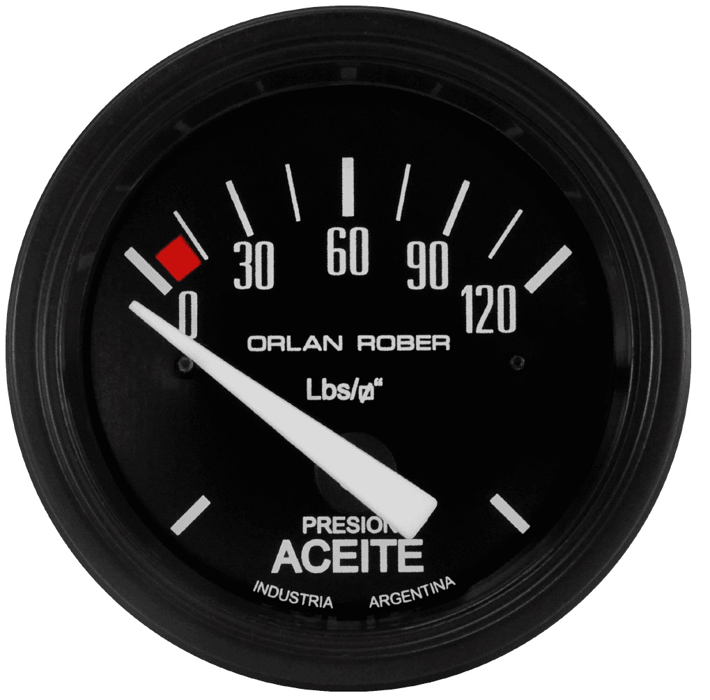 Manómetro de aceite eléctrico12v Classic Negro Ø52 120 Lbs