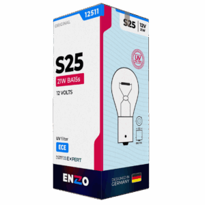 Ampolleta Halógena S25 12511 12V 21W BA15s Pata Pareja - 1 Contacto (10unidades)