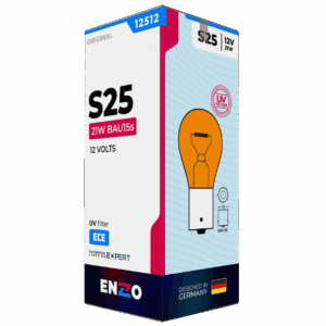 Ampolleta Halógena S25 12512A 12V 21W BAU15s Pata 180º - 1 Contacto (10unidades)