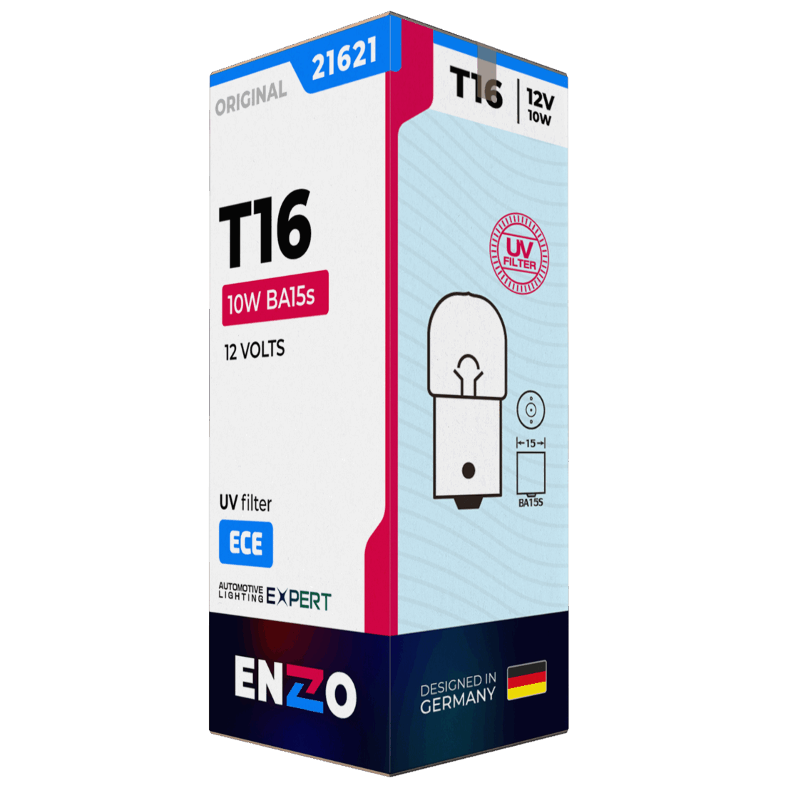 Ampolleta Halógena T16 21621 12V 10W BA15s (10UNIDADES)