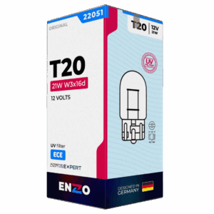 Ampolleta Halógena T20 22051 12V 21W W3x16d 1 Contacto (10un)