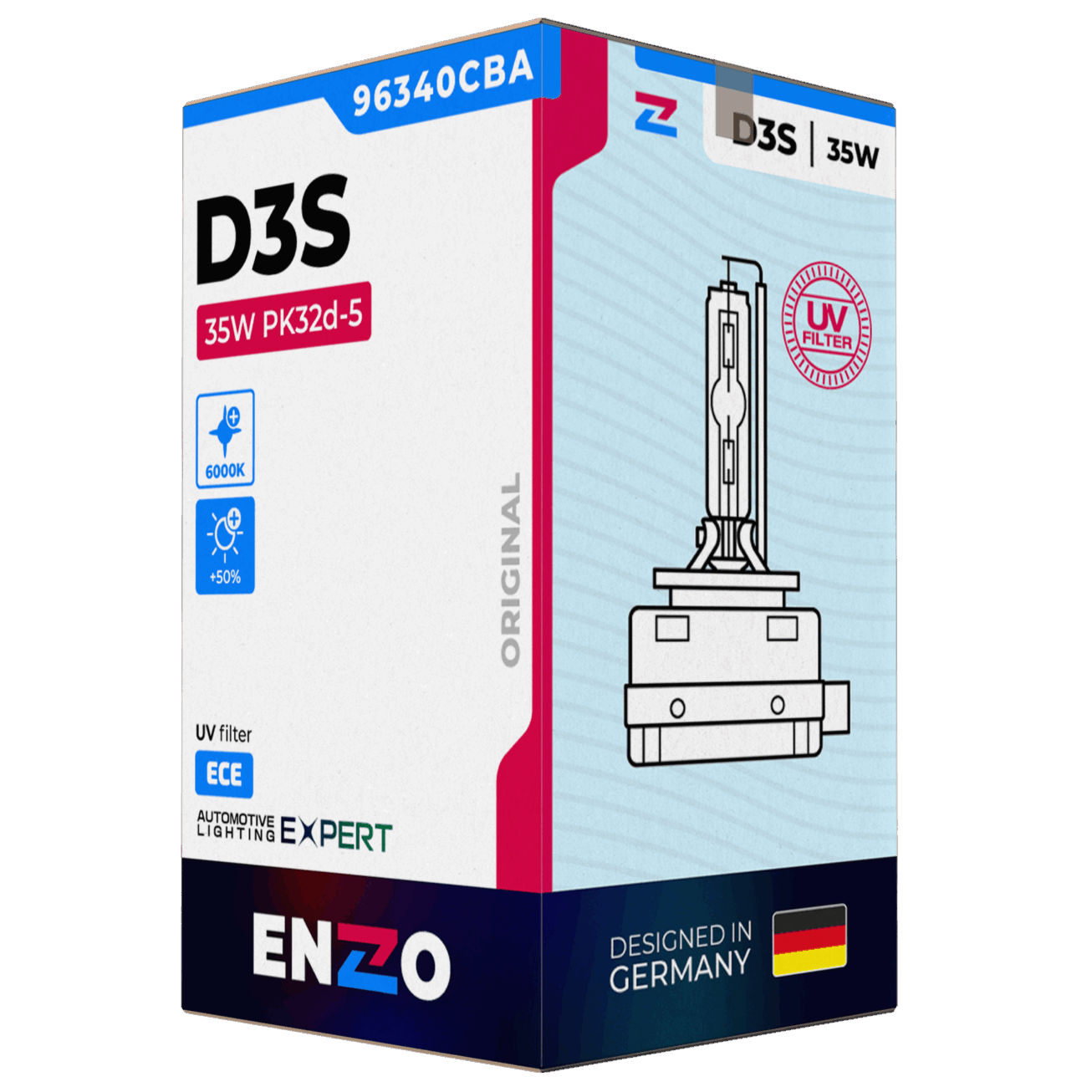 Ampolletas Xenón D3S 96340CBA 35W PK32d-2 CBA - HCB 6000K